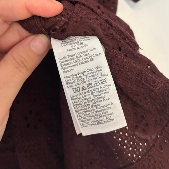 NWT Madewell Camp-Collar Short-Sleeve Shirt Embroidered Cotton Dusty Plum Size S - Picture 6 of 8